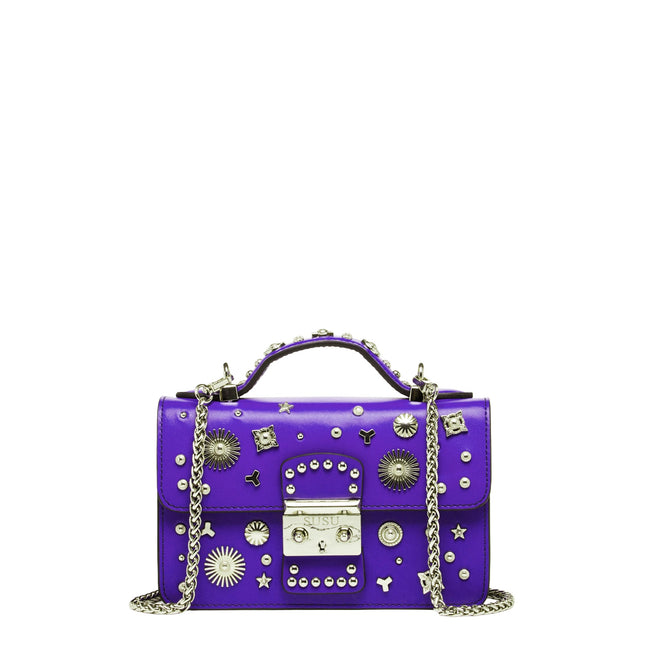 Studded Small Leather Crossbody Bag Royal Blue Purse  Women's Handbag