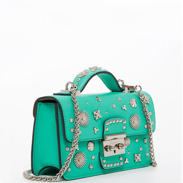 Small Leather Crossbody Bag Green Purse