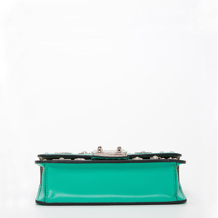 Small Leather Crossbody Bag Green Purse