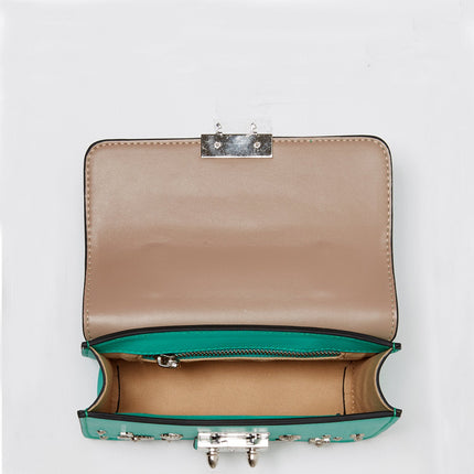Small Leather Crossbody Bag Green Purse
