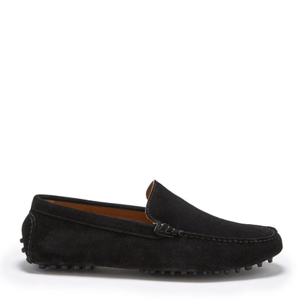 Driving Loafers, Black Suede