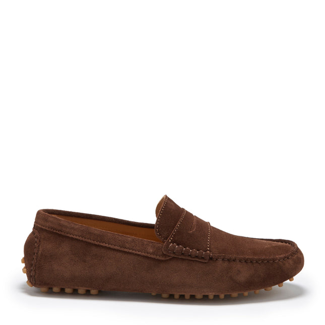 Penny Driving Loafers, Brown Suede