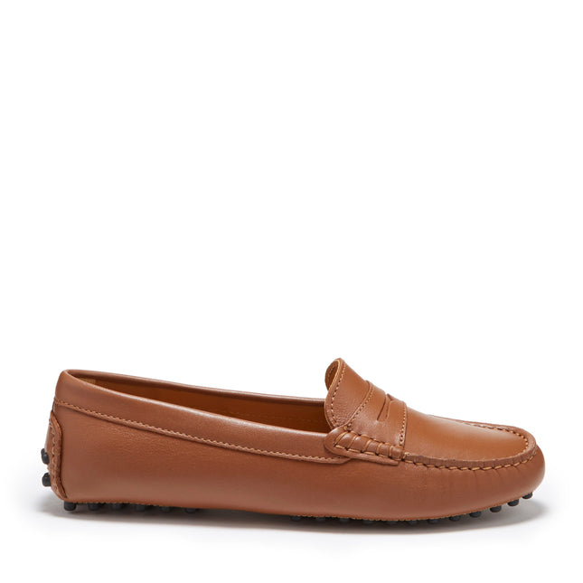 Women's Penny Driving Loafers, Tan Leather
