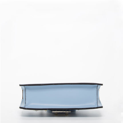 Small Leather Crossbody Bag Sky Blue Purse Studded Baby Blue Women's Handbag