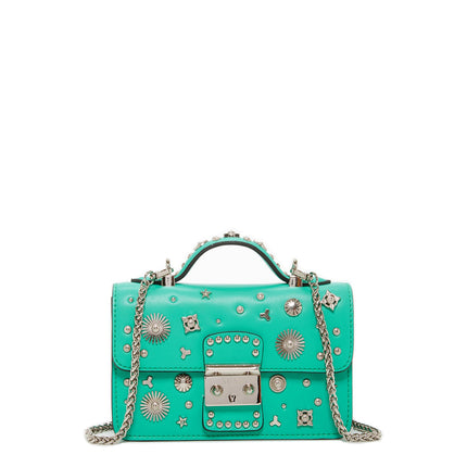Small Leather Crossbody Bag Green Purse