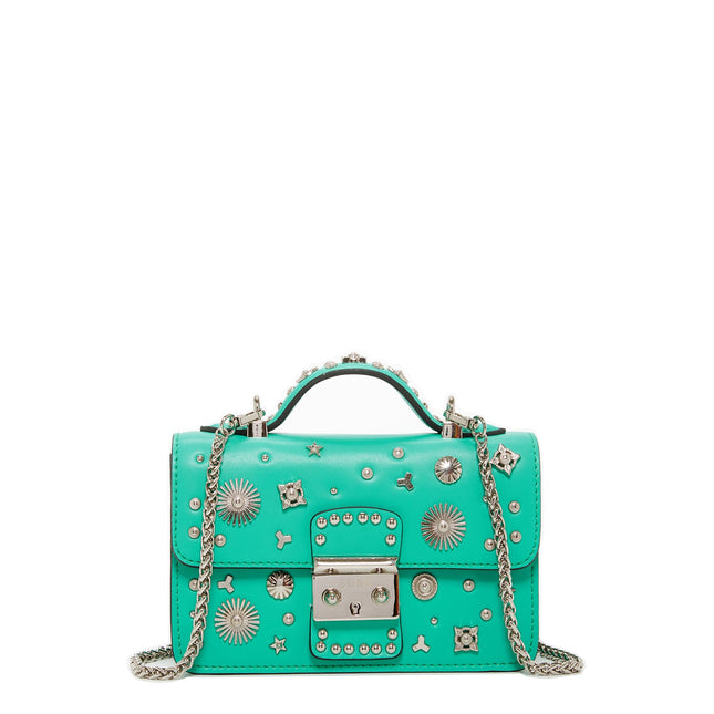 Small Leather Crossbody Bag Green Purse