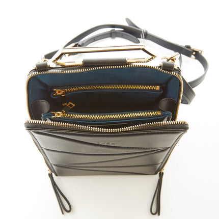 Black Leather Backpack Purse for Women Unique Convertible Crossbody Bag