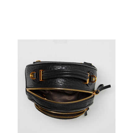 Small Black Leather Backpack Purse for Women Convertible Crossbody Bag