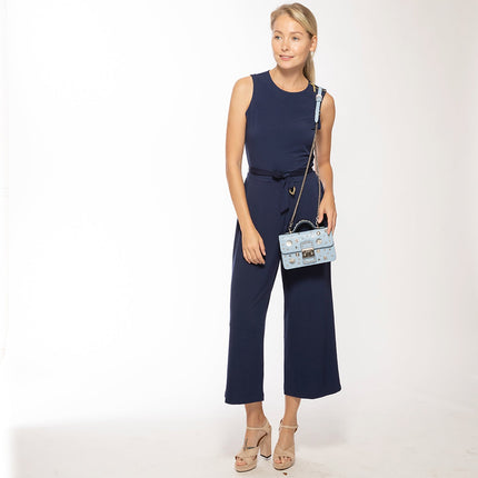 Small Leather Crossbody Bag Sky Blue Purse Studded Baby Blue Women's Handbag