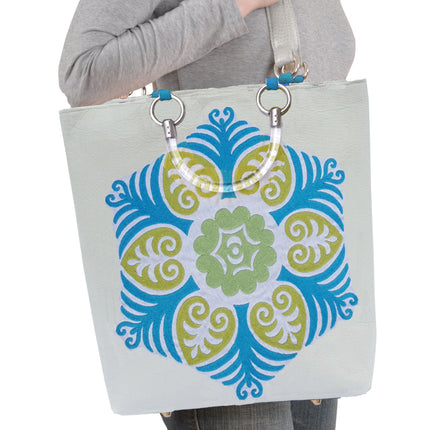 Suzani Teal Large Tote