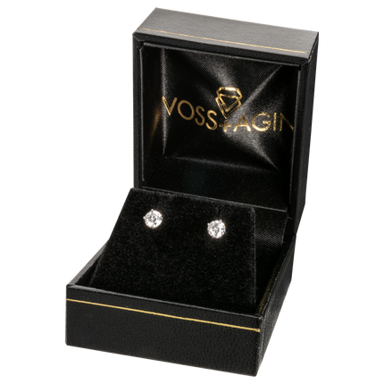 1 CTW AGI Certified Lab Grown Diamond Halo Stud Earrings in 14K White Gold (F-G/Vs)