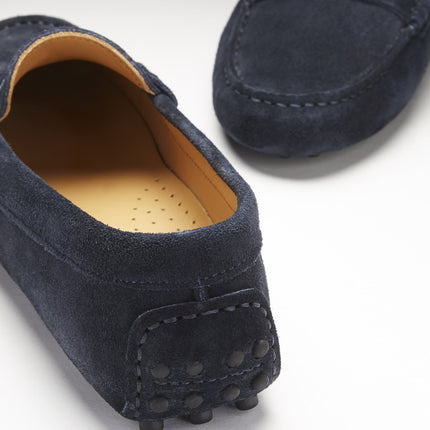 Women's Penny Driving Loafers, Navy Blue Suede