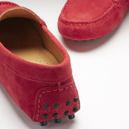 Women's Penny Driving Loafers, Red Suede