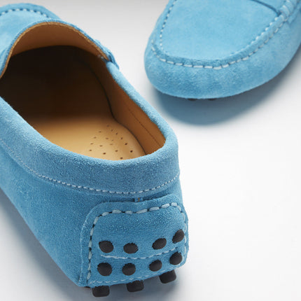 Women's Penny Driving Loafers, Turquoise Suede