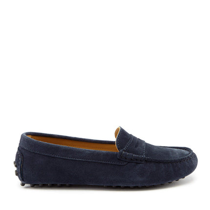 Women's Penny Driving Loafers, Navy Blue Suede