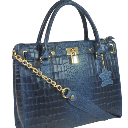 Misty Croci Chained  Genuine Leather Bag  [Made in Italy]