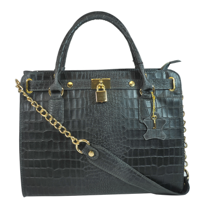 Misty Croci Chained  Genuine Leather Bag  [Made in Italy]