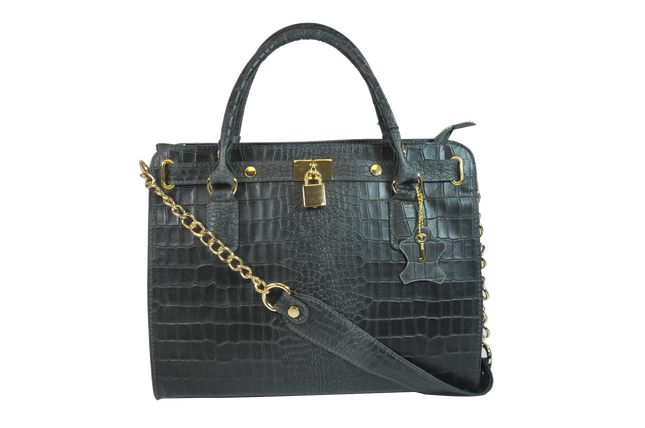 Misty Croci Chained  Genuine Leather Bag  [Made in Italy]