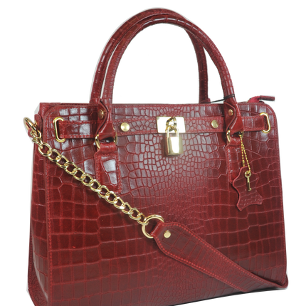 Misty Croci Chained  Genuine Leather Bag  [Made in Italy]