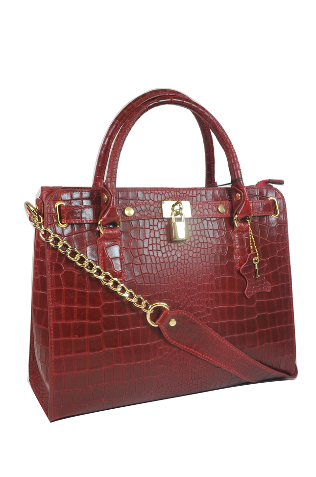Misty Croci Chained  Genuine Leather Bag  [Made in Italy]