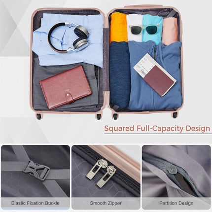 5-Piece Luggage Set With Expandable Travel Bag - Includes 16", 20", 24", 28" Suitcases With 360° Spinner Wheels and Adju
