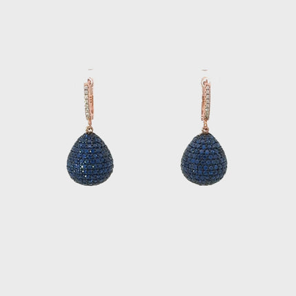 Valerie Pear Drop Gemstone Earring Rosegold Sapphire Blue
