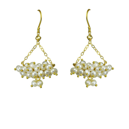 Pearl Cluster Chandelier Earrings