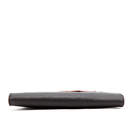 Black Leather Clutch Bag Unique Evening Purse Women's Handbag