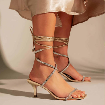 Aroeira Silver Leather Sandals – 8cm Heel