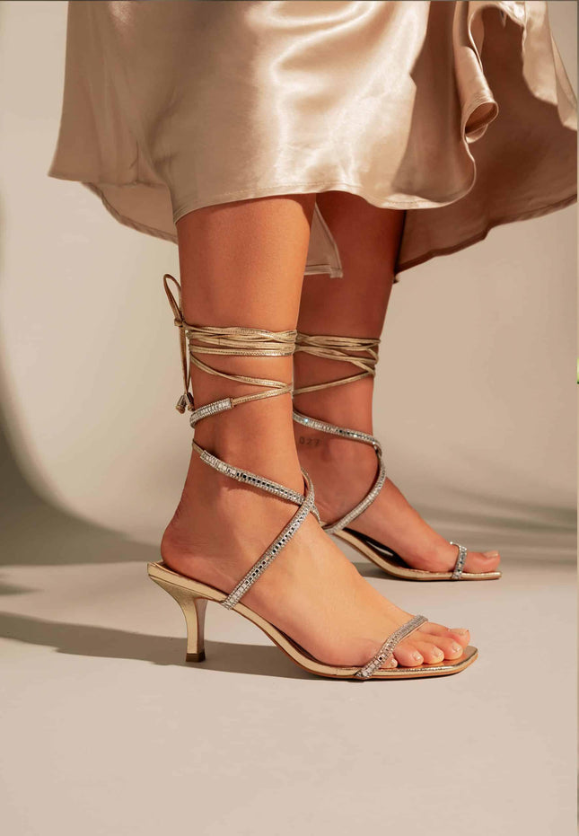 Aroeira Silver Leather Sandals – 8cm Heel