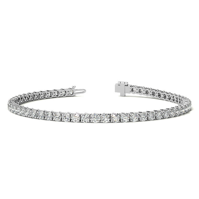 4.00 CTW AGI Certified Lab-Grown Diamond (G/Vs) Tennis Bracelet in Choice of 14K White or Yellow Gold