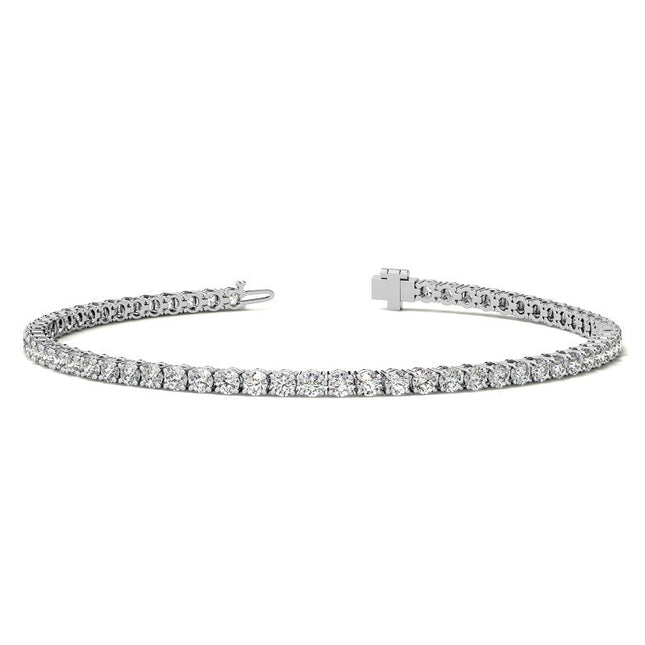 3.50 CTW Lab Grown Diamond Tennis Bracelet  in 14kt White/Yellow Gold (G/Vs) AGI Certified