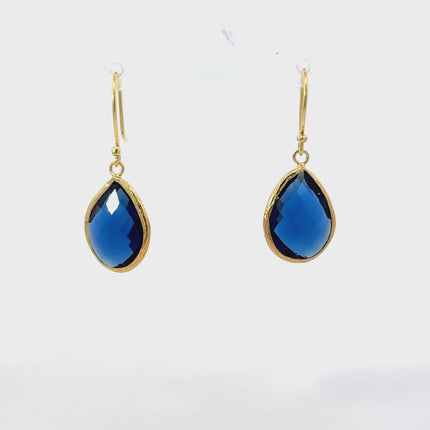 Petite Drop Earrings Sapphire Hydro Gold