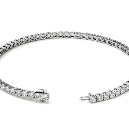 3.50 CTW Lab Grown Diamond Tennis Bracelet  in 14kt White/Yellow Gold (G/Vs) AGI Certified