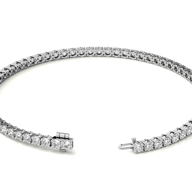 3.50 CTW Lab Grown Diamond Tennis Bracelet  in 14kt White/Yellow Gold (G/Vs) AGI Certified