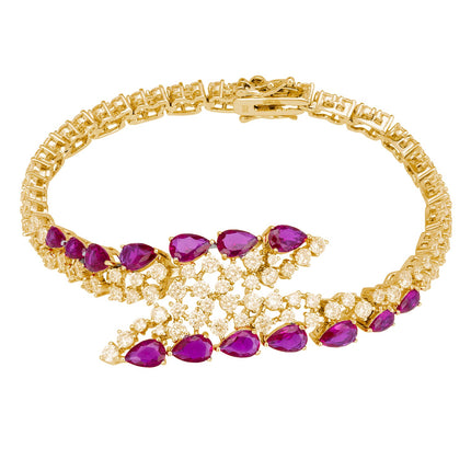 Baroness Tennis Bracelet Ruby Gold