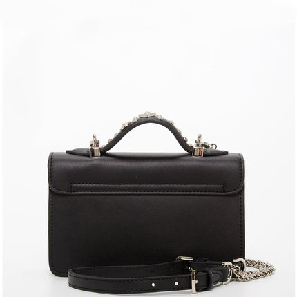 Studded Small Leather Crossbody Bag Black Purse