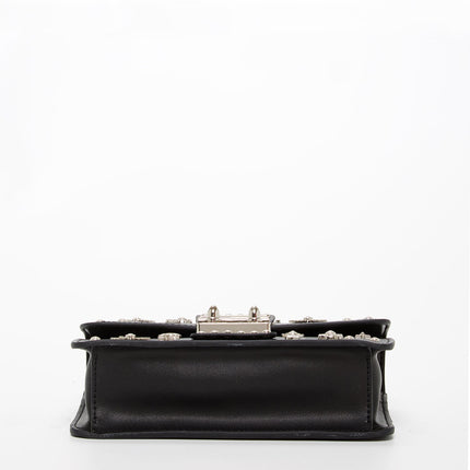 Studded Small Leather Crossbody Bag Black Purse