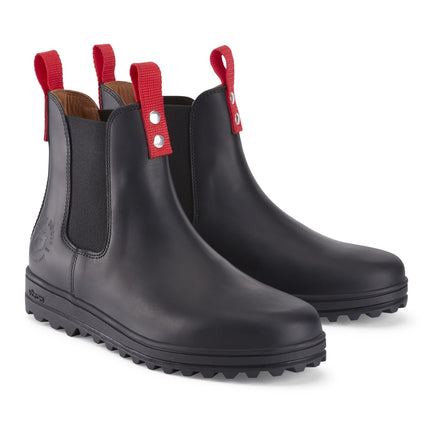 Busby Men's Winter Chelsea Boot, Black Leather