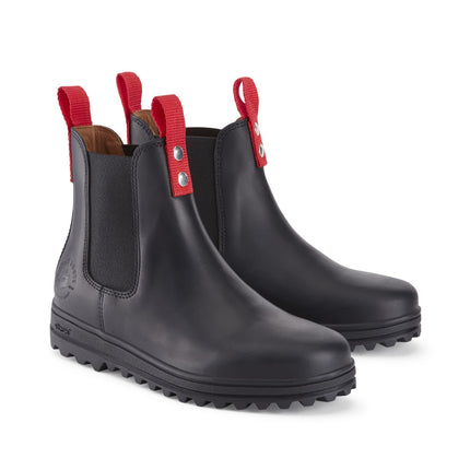 Busby Women's Winter Chelsea Boot, Black Leather