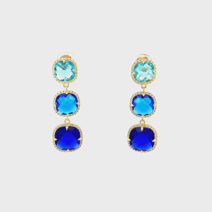 Knightsbridge Earrings Gold Blues