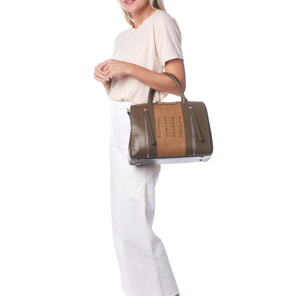 Calligraphy Green Satchel