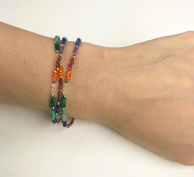 Chakra Triple Strand Bracelet