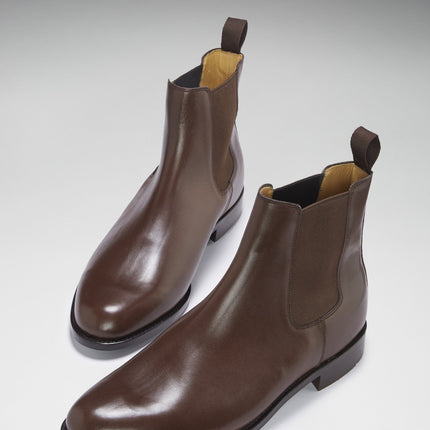 Brown Leather Chelsea Boots, Welted Leather Sole