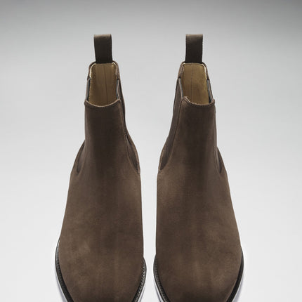 Brown Suede Chelsea Boots, Welted Leather Sole