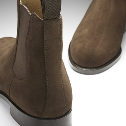 Brown Suede Chelsea Boots, Welted Leather Sole