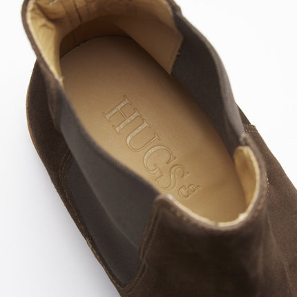 Brown Suede Chelsea Boots, Crepe Rubber Welted Sole
