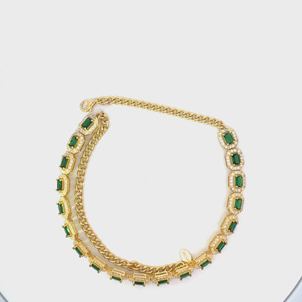Whistledown Emerald Gemstone Necklace Gold