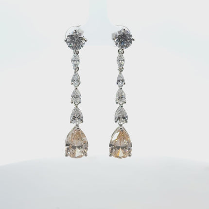 Bardot Champagne Quartz Drop Earrings Silver