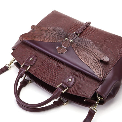 Dragonfly Brown Shoulder Bag